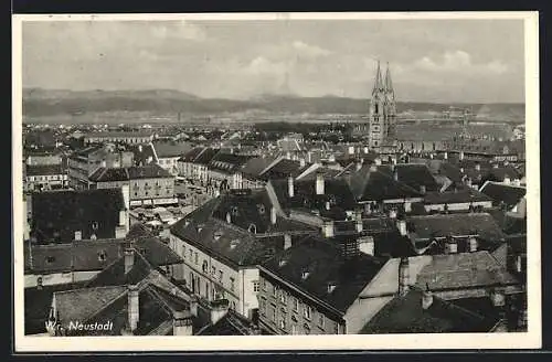 AK Wr.-Neustadt, Teilansicht mit Kirche