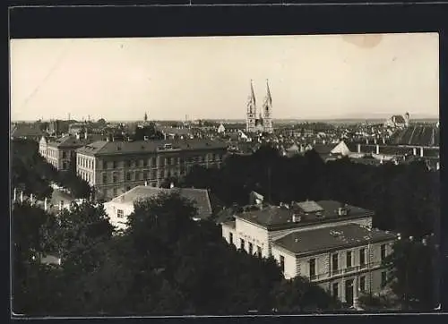 AK Wr.-Neustadt, Teilansicht mit Kirche