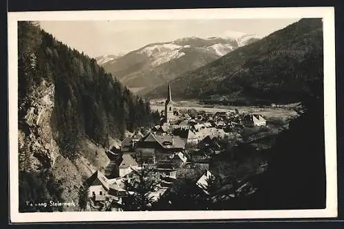 AK Kalwang /Steiermark, Teilansicht mit Kirche