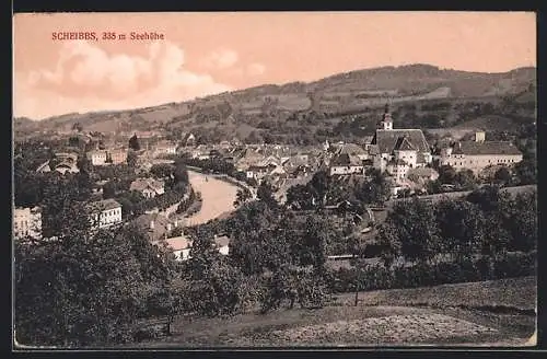 AK Scheibbs, Teilansicht mit Kirche