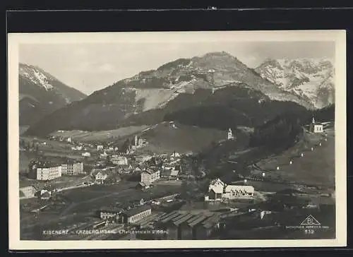 AK Eisenerz, Ortsansicht mit Erzberg und Reichenstein