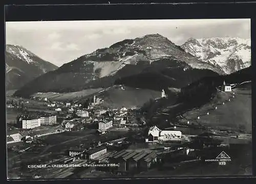 AK Eisenerz, Panoramablick mit Erzberg und Reichenstein