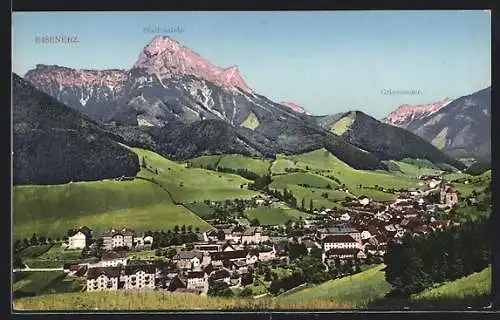 AK Eisenerz, Gesamtansicht mit Pfaffenstein und Griesmauer