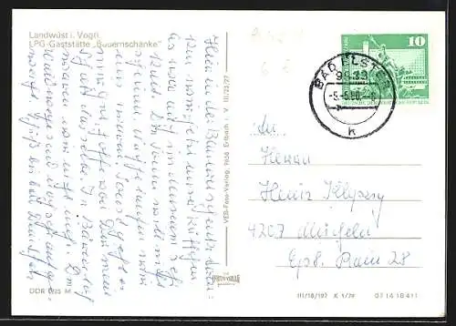 AK Landwüst i. Vogtl., LPG-Gaststätte Bauernschänke