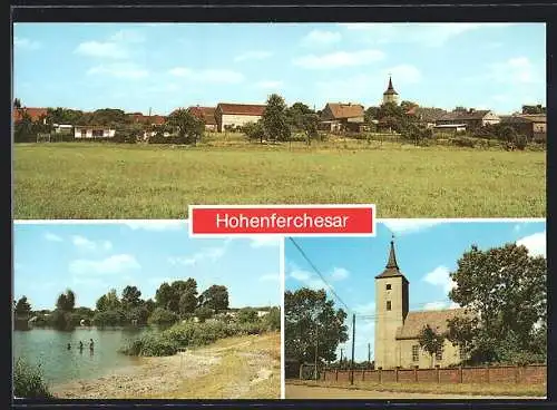 AK Hohenferchesar /Brandenburg, Teilansicht, Pritzerber See, Dorfkirche