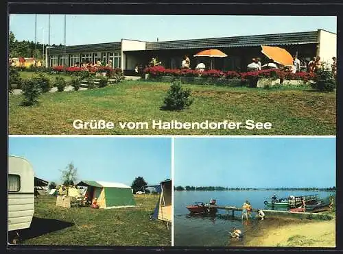 AK Halbendorf /Weisswasser, Gaststätte, Bootsanlegestelle, Campingplatz