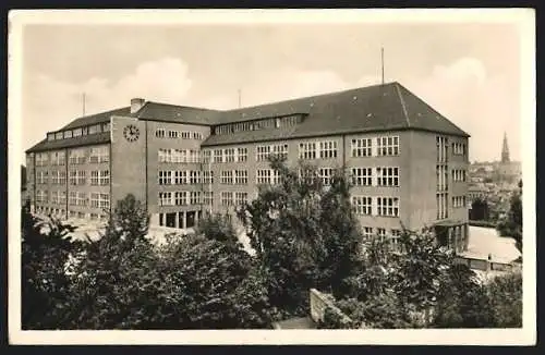 AK Apolda, Bergschule aus der Vogelschau