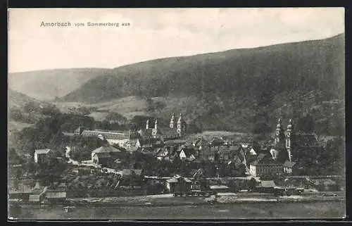 AK Amorbach, Ortsansicht vom Sommerberg aus