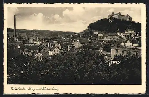 AK Kulmbach i. Bay., Ortsansicht mit Plassenburg