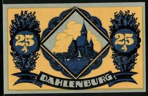 Notgeld Dahlenburg 1921, 25 Pfennig, Kirche