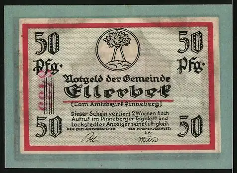 Notgeld Ellerbek, 50 Pfennig, Schule