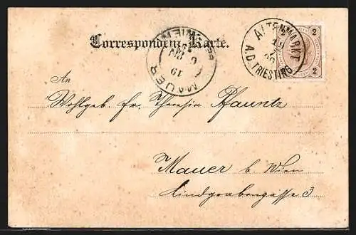 AK Altenmarkt an der Triesting, Ortsansicht mit Bergen