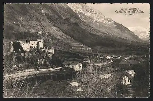 AK Castelbello all` Adige /Val di Venosta, Gesamtansicht von einem Berg aus