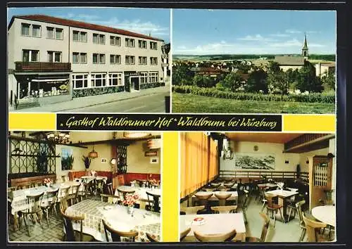 AK Waldbrunn / Ufr., Gasthof Waldbrunner Hof, Ortsansicht