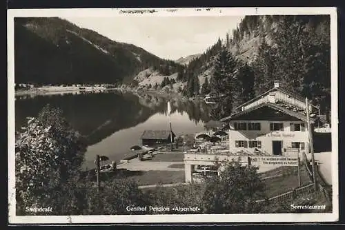 AK Nesselwängle, Haller am Haldensee, Gasthof und Pension Alpenhof am See