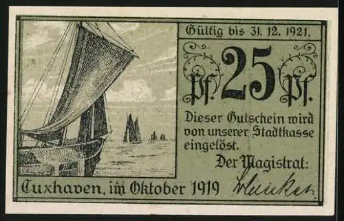 Notgeld Cuxhaven 1919, 25 Pfennig, Das Schloss Ritzebüttel, die alte Liebe