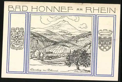 Notgeld Bad Honnef 1921, 99 Pfennig, Löwenberg zur Ritterzeit