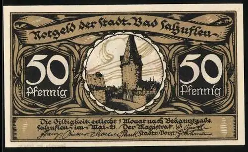 Notgeld Bad Salzuflen 1921, 50 Pfennig, Der Galgenstreit