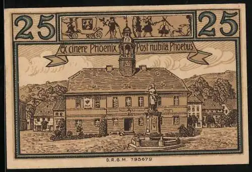Notgeld Lähn im Riesengebirge, 25 Pfennig, Das Rathaus, Taubengustel