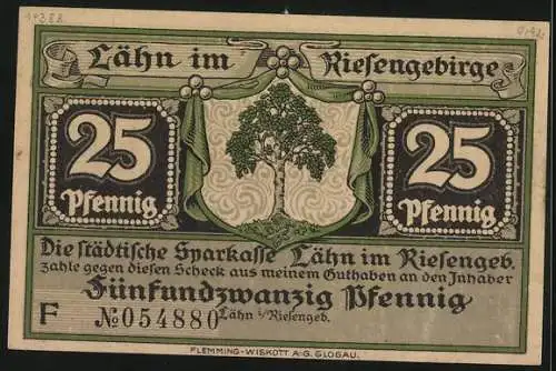 Notgeld Lähn im Riesengebirge, 25 Pfennig, Bauer bei Birkenau im 11. Jahrhundert