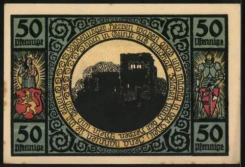 Notgeld Lobeda 1921, 50 Pfennig, Im Städtchen die Mädchen