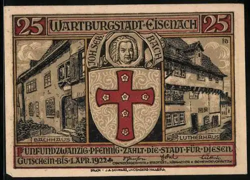 Notgeld Eisenach, 25 Pfennig, Bachhaus und Lutherhaus, Der Tannhäuser