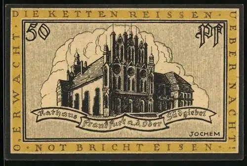 Notgeld Frankfurt a. O. 1921, 50 Pfennig, Südgiebel des Rathauses