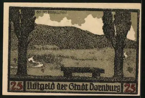 Notgeld Dornburg a. S. 1921, 25 Pfennig, Bei der Pappelreihe, Bernburg