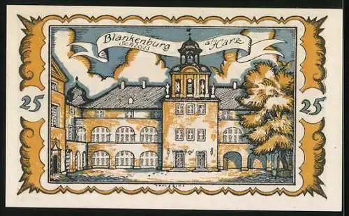 Notgeld Braunschweig 1921, 75 Pfennig, Blankenburg a/ Harz, Schloss, Wappen