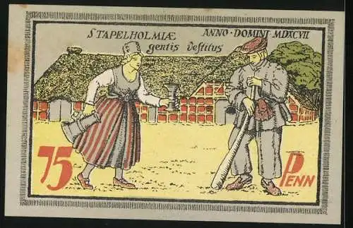 Notgeld Seeth 1922, 75 Pfennig, Stadtwappen