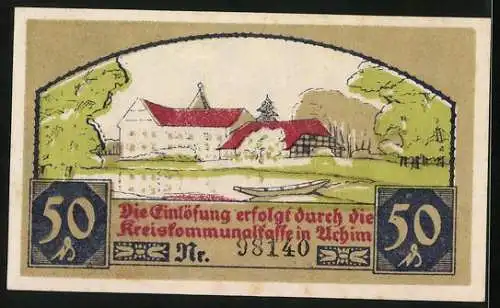 Notgeld Achim 1921, 50 Pfennig, Arbeiter und Bauersfrau