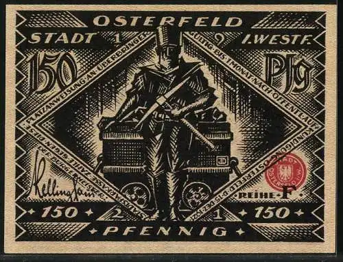 Notgeld Osterfeld i. W. 1921, 150 Pfennig, Osterfeld bekommt die Stadtrechte