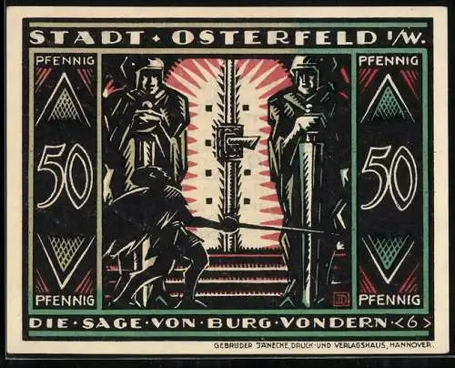 Notgeld Osterfeld i. W. 1921, 50 Pfennig, Der Ritter findet die Tür