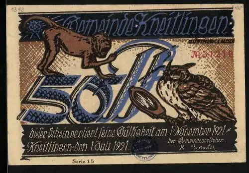 Notgeld Kneitlingen 1921, 50 Pfennig, Der Eulenspiegelhof, Till davor