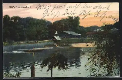 AK Ulm / Donau, Partie am Friedrichsau-See