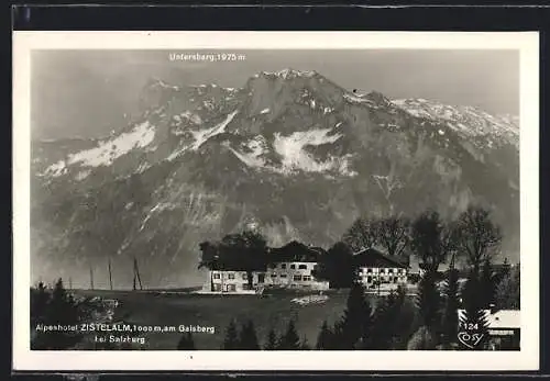 AK Salzburg, Hotel Zistelalm mit Untersberg