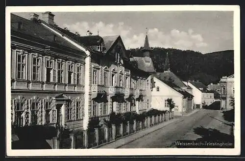 AK Weissenbach /Triesting, Triestingheim, Strassenpartie mit Gebäudeansicht