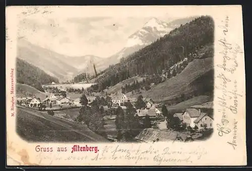 AK Altenberg /Steiermark, Teilansicht mit Bergen