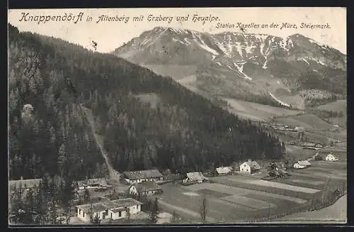 AK Altenberg /Steiermark, Knappendörfl mit Erzberg und Heualpe