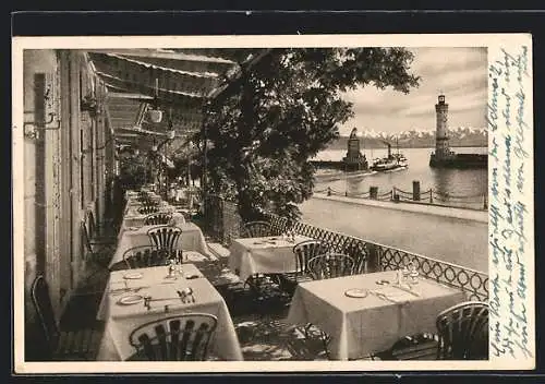 AK Lindau i.B., Hotel Bayrischer Hof, Terrasse