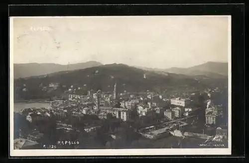 AK Rapallo, Fliegeraufnahme der Ortschaft