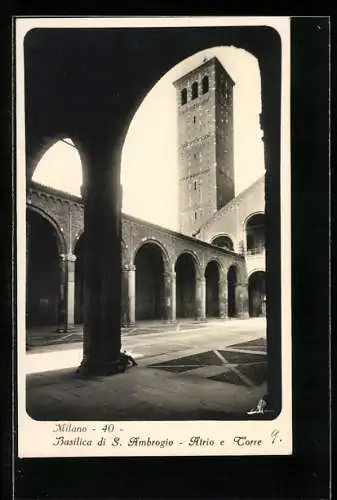 AK Milano, Basilica di S. Ambrogio, Atrio e Torre