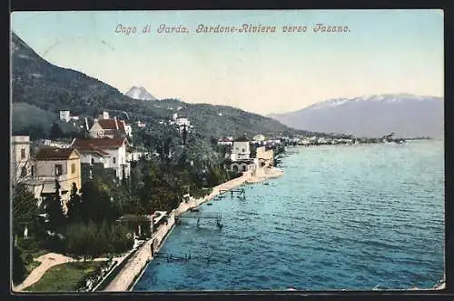 AK Gardone-Riviera, Panorama verso Fasano, Lago di Garda