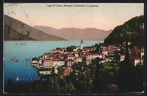 AK Bellagio, Panorama col Battello in partenza