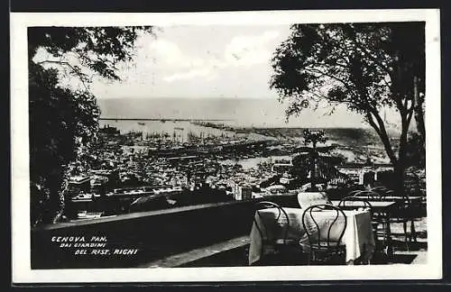 AK Genova, Panorama dai Giardini del Rist. Righi