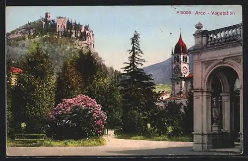 AK Arco, Wegpartie mit Vegetation