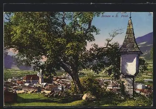 AK Brixen a. E. / Tirol, Teilansicht mit Baum