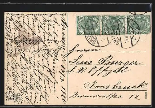 AK Brixen a. E. / Tirol, Teilansicht mit Baum