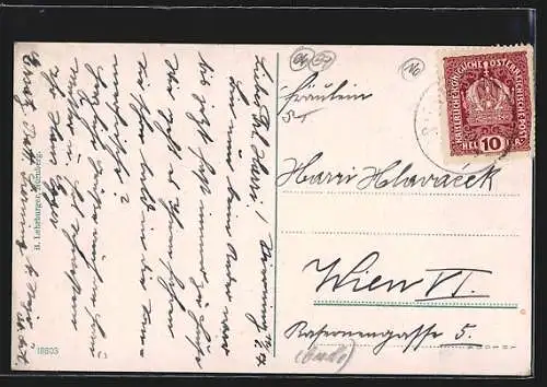 AK Sterzing, Partie an der Burg Sprechenstein mit Gebirgspanorama