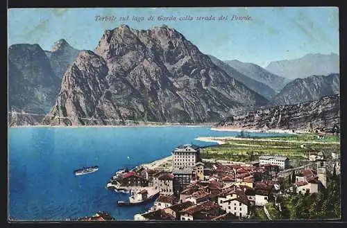 AK Torbole, sul lago di Garda colla strada del Ponale